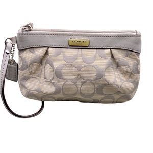 Coach Silver Logo Monogram Signature Wristlet